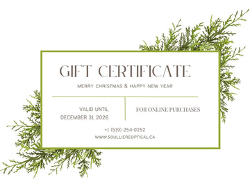 SOULLIERE OPTICAL GIFT CERTIFICATE